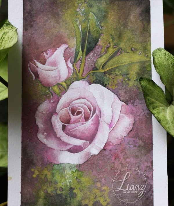 Rosa en acuarela – Aquarell von Lianzhi Artist
