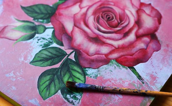 Pintando con acrílicos, terminando con los detalles – Acryl von Lianzhi Artist