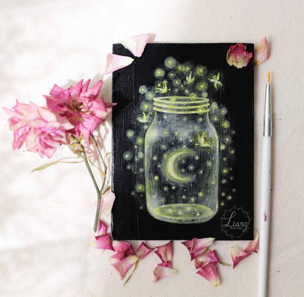 Mini acrílico en estos dīas y un poco de brillo también,… – Acryl von Lianzhi Artist
