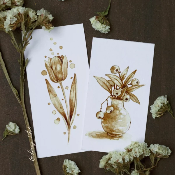 I love to paint with coffee – Kaffeemalerei / Aquarell von Lianzhi Artist